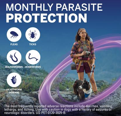 Show full view: NexGard PLUS Chewables for Dogs, 33.1-66 lbs. (Purple Box) 1 Chewable Tablet (1-mo. supply) slide 3 of 12