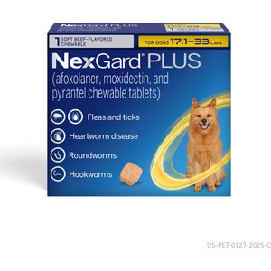 NexGard PLUS Chew for Dogs, 8.1-17 lbs. (Green Box)
