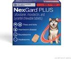 NexGard PLUS Chewables for Dogs, 66.1-132 lbs. (Red Box) 3 Chewable Tablets (3-mos. supply)