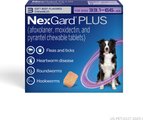 NexGard PLUS Chewables for Dogs, 33.1-66 lbs. (Purple Box) 3 Chewable Tablets (3-mos. supply)