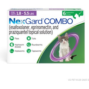 NexGard COMBO Topical for Cats, 5.6-16.5 lbs. (Yellow Box)