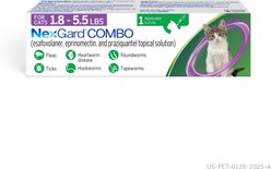 NexGard COMBO Topical for Cats, 1.8-5.5lbs (Purple Box), 1 Dose (1-mo. supply)