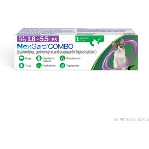 NexGard COMBO Topical for Cats, 5.6-16.5 lbs. (Yellow Box)