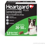 Heartgard Plus Chew for Dogs, 26-50 lbs, (Green Box), 12 Chews (12-mos. supply)