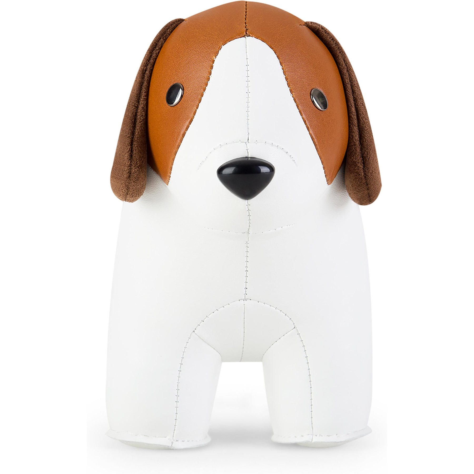 Zuny Beagle Bookend, White/Tan