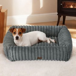 Bedsure Orthopedic Bolster Dog Bed with Removable Cover, Warm Grey, Medium Plus