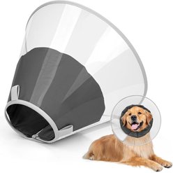 Supet Soft Pad Dog Recovery Cone, Black, X-Large: 14 to 19.5-in neck