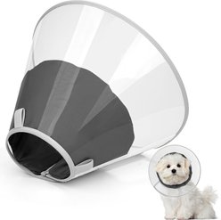 Supet Soft Pad Dog Recovery Cone, Black, X-Small: 7 to 12-in neck