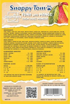 Show full view: Snappy Tom Gourmer's Tuna with Mango Grain-Free Wet Cat Food Topping, 2.5-oz pouch, case of 12 slide 3 of 3