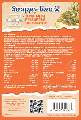 Show full view: Snappy Tom Gourmer's Tuna with Pineapple Grain-Free Wet Cat Food Topping, 2.5-oz pouch, case of 12 slide 3 of 3