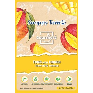 Snappy Tom Gourmer's Tuna with Mango Grain-Free Wet Cat Food Topping, 2.5-oz pouch, case of 12