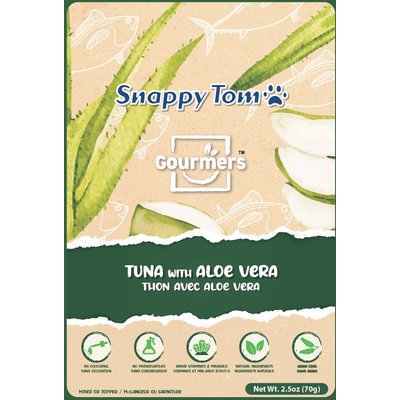 Snappy Tom Snappy Tom Gourmer's Tuna with Aloe Vera Grain-Free Wet Cat Food Topping, 2.5-oz pouch, case of 12