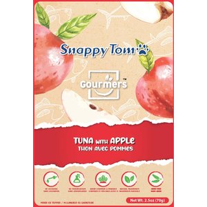 Snappy Tom Gourmer's Tuna with Apple Grain-Free Wet Cat Food Topping, 2.5-oz pouch, case of 12