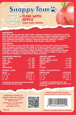 Show full view: Snappy Tom Gourmer's Tuna with Apple Grain-Free Wet Cat Food Topping, 2.5-oz pouch, case of 12 slide 3 of 3
