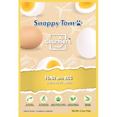 Snappy Tom Snappy Tom Gourmer's Tuna with Egg Grain-Free Wet Cat Food Topping, 2.5-oz pouch, case of 12