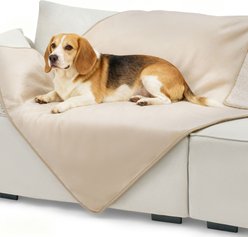 Bedsure Waterproof Sherpa Fleece Reversible Furniture Protector Dog & Cat Throw Blanket, Cream, Large slide 1 of 6