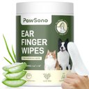PawSono Dog & Cat Ear Finger Cleaner Wipes, 50 count