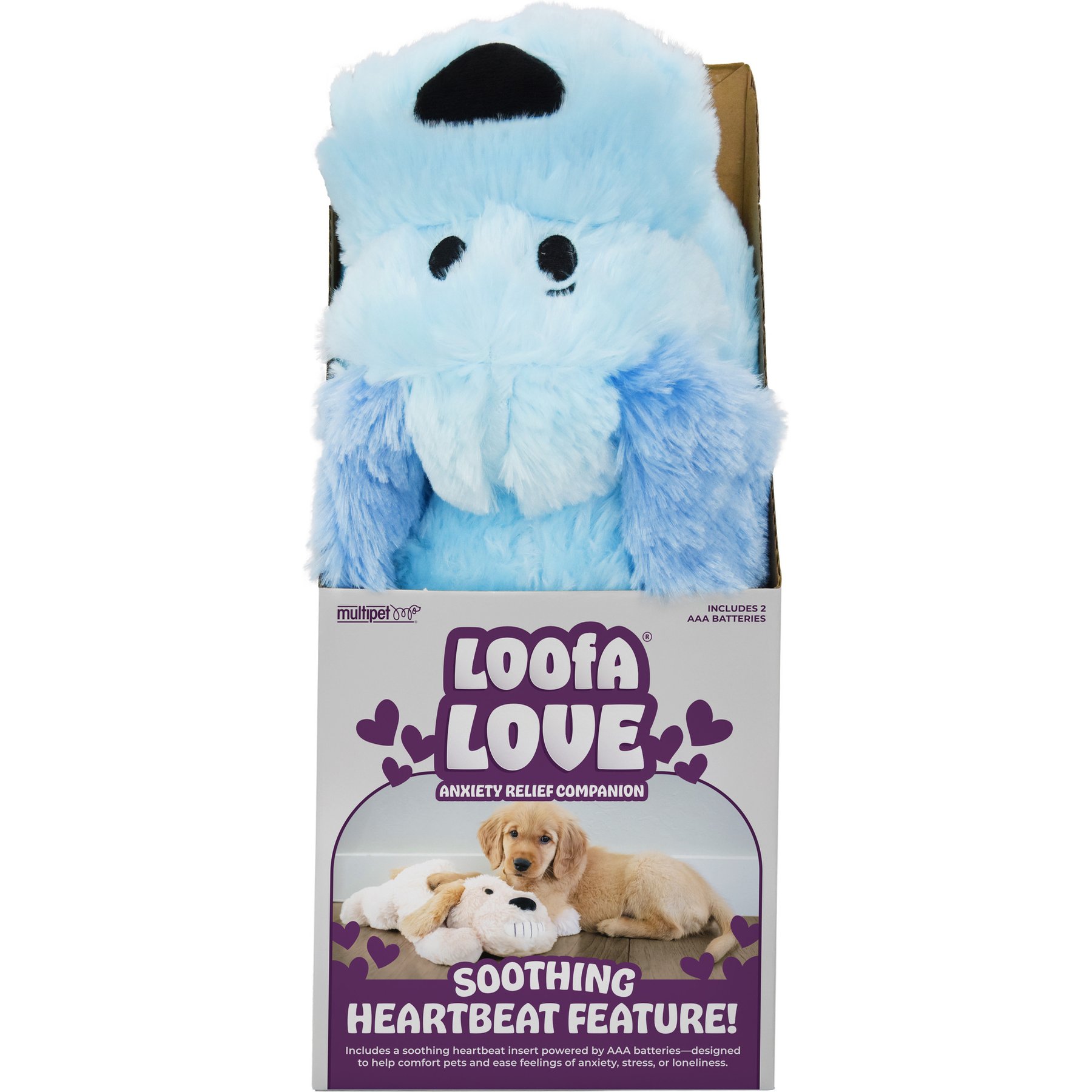 Multipet Loofa Love with Heartbeat Dog Plush Toy, Assorted, 16-in