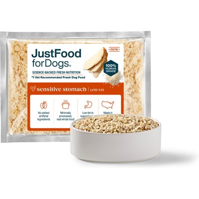JustFoodForDogs JustFoodForDogs Adult Frozen Sensitive Stomach Fresh Dog Food, 18-oz pouch, case of 14