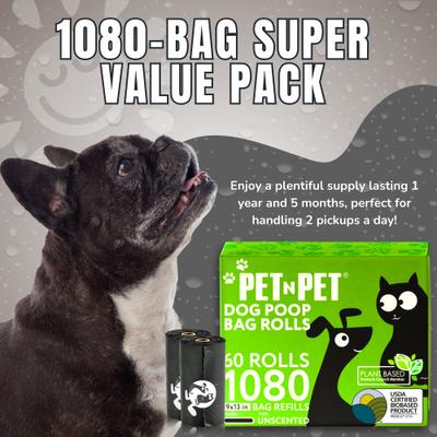 Show full view: PET N PET Dog Poop Bags, Unscented, 1080 count, Black slide 5 of 10