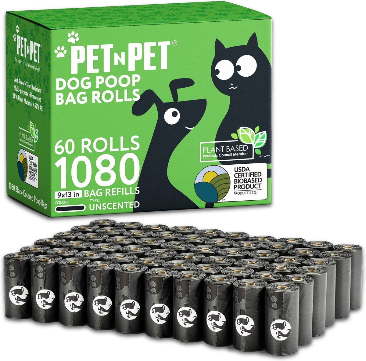 PET N PET Dog Poop Bags, Unscented, 1080 count, Black - Chewy.com