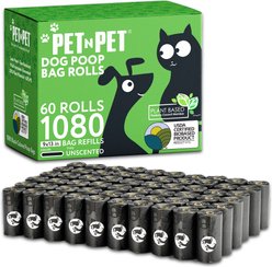 PET N PET Dog Poop Bags, Unscented, 1080 count, Black slide 1 of 6