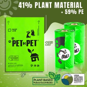 PET N PET Dog Poop Bags, Unscented, 1080 count, Green