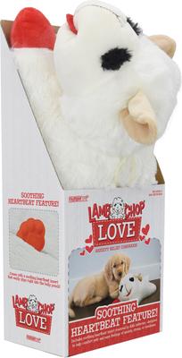 Show full view: Multipet Lamb Chop Love with Heartbeat Dog Plush Toy, White, 16-in slide 4 of 6