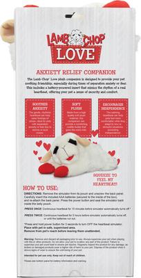 Show full view: Multipet Lamb Chop Love with Heartbeat Dog Plush Toy, White, 16-in slide 6 of 6
