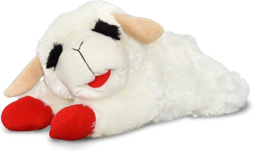 Show full view: Multipet Lamb Chop Love with Heartbeat Dog Plush Toy, White, 16-in slide 3 of 6