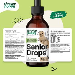 Forever Puppy Senior Drops Liquid Supplement for Dogs, 4-fl oz bottle slide 2 of 7