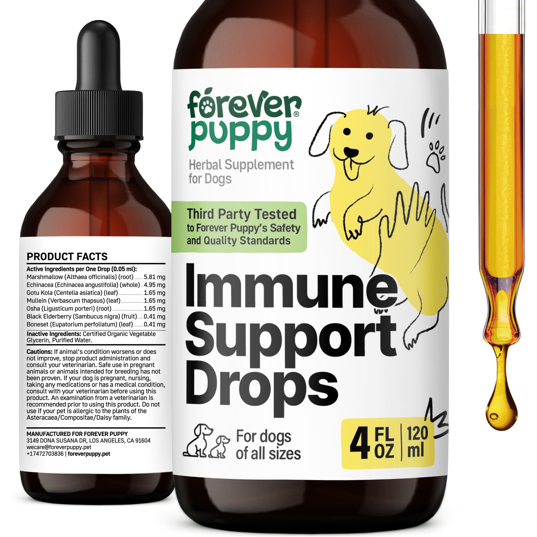 Forever Puppy Immune Support Drops Liquid Supplement for Dogs, 4-fl oz bottle
