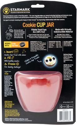 Show full view: Starmark Cookie Cup Jar Tough Dog Treat Dispenser Toy, Red, Large slide 6 of 8