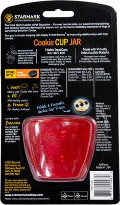 Show full view: Starmark Cookie Cup Jar Tough Dog Treat Dispenser Toy, Red, Medium slide 7 of 9