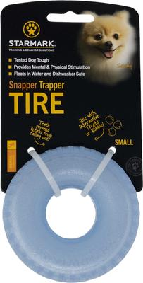 Show full view: Starmark Snapper Trapper Tire Tough Dog Treat Dispenser Toy, Blue, Small slide 4 of 6