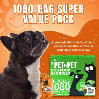 Show full view: PET N PET Dog Poop Bags, Unscented, 1080 count, Orange slide 4 of 9