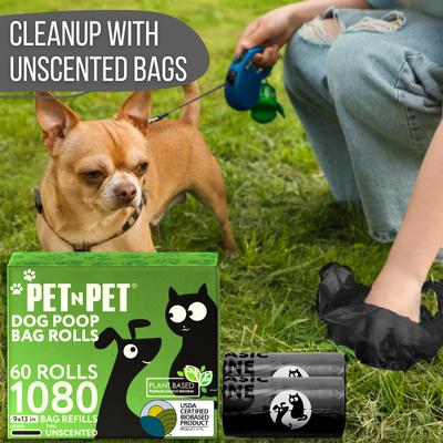 Show full view: PET N PET Dog Poop Bags, Unscented, 1080 count, Black slide 7 of 10