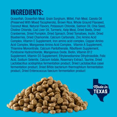 Show full view: Muenster Chicken-Free Ocean Fish Recipe with Ancient Grains Dry Dog Food, 22-lb bag slide 6 of 9