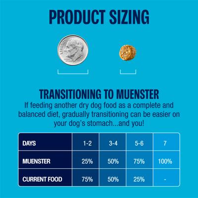 Show full view: Muenster Chicken-Free Ocean Fish Recipe with Ancient Grains Dry Dog Food, 22-lb bag slide 5 of 9