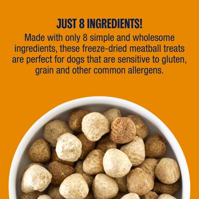 Show full view: Muenster Meatball Pumpkin Spice Limited Ingredient Diet Freeze-Dried Dog Treats, 4-oz bag slide 8 of 9