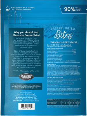 Show full view: Muenster Beef Bites Freeze-Dried Dog Food, 20-oz bag slide 3 of 9