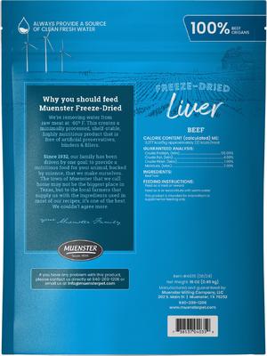 Show full view: Muenster Beef Liver Limited Ingredient Diet Freeze-Dried Dog Treats, 16-oz bag slide 3 of 9