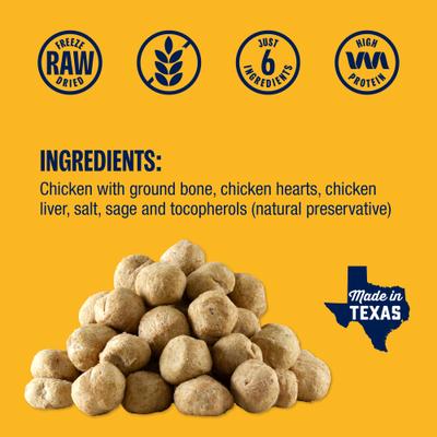 Show full view: Muenster Meatball Chicken Limited Ingredient Diet Freeze-Dried Dog Treats, 4-oz bag slide 6 of 9