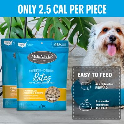 Show full view: Muenster Chicken Bites Freeze-Dried Dog Treats, 5-oz bag slide 4 of 9