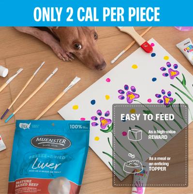 Show full view: Muenster Beef Liver Limited Ingredient Diet Freeze-Dried Dog Treats, 16-oz bag slide 4 of 9