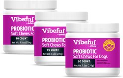 Vibeful Probiotic Bites Pumpkin Flavored Soft Chews Digestive Supplement for Dogs, 270 count bundle