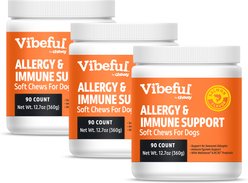 Vibeful Allergy & Immune Support Salmon Flavored Soft Chews Allergy & Immune Supplement for Dogs, 270 count bundle