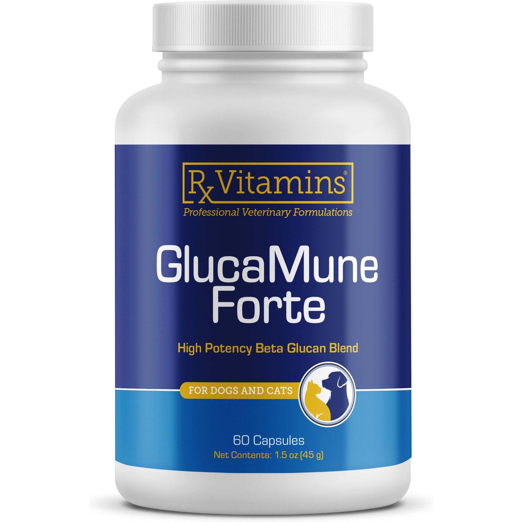 Rx Vitamins GlucaMune Forte Capsules Immune Supplement for Dogs & Cats, 60 count