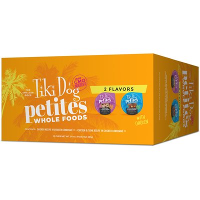 Tiki Dog Tiki Dog Petites Whole Foods Variety Pack Adult Wet Dog Food, 3-oz cup, case of 10