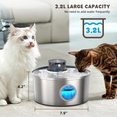 Show full view: Casfuy PWL-003 Smart Motion Sensor Cordless Stainless Steel Dog & Cat Water Fountain, 108-oz slide 7 of 10